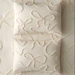 Urban Outfitters Wild Bows 100% Cotton Tufted Cotton Standard Sham Set 21x27"